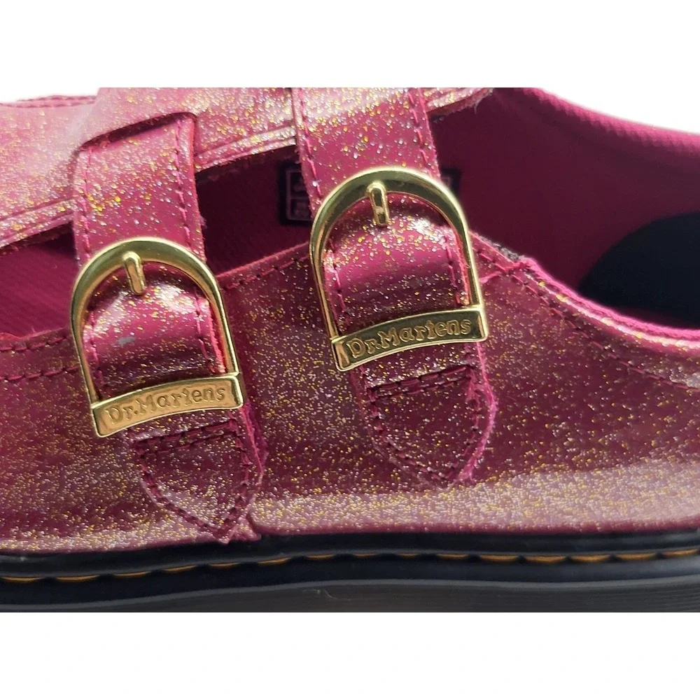 Dr Martens 8065 Y Nebula Glitter Mary Jane Fuchsia Pink Girls 7 Boys 6